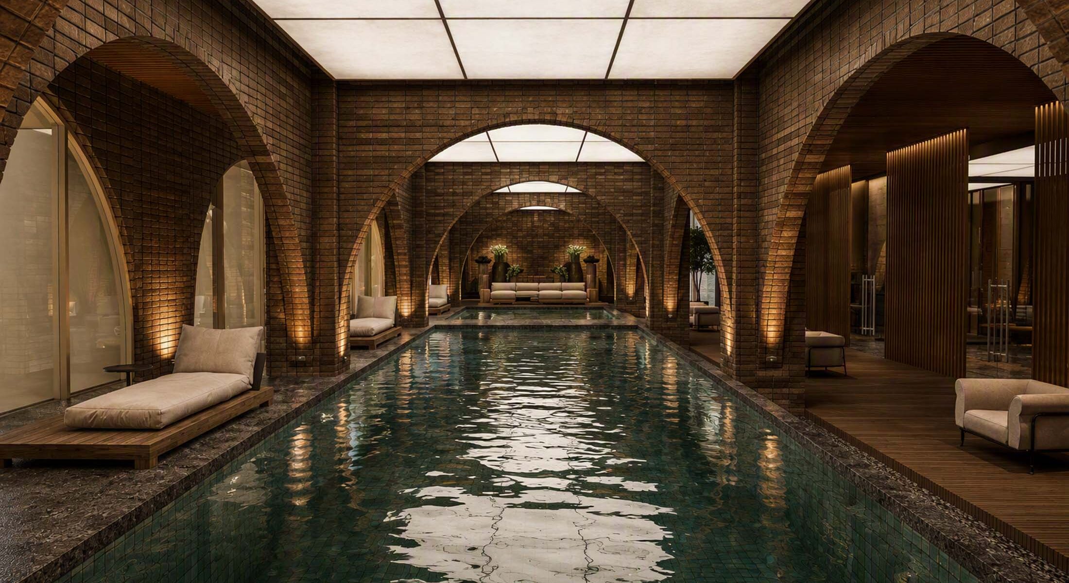 Indoor swimming pool at KoenoKoeni Hotel Semarang.